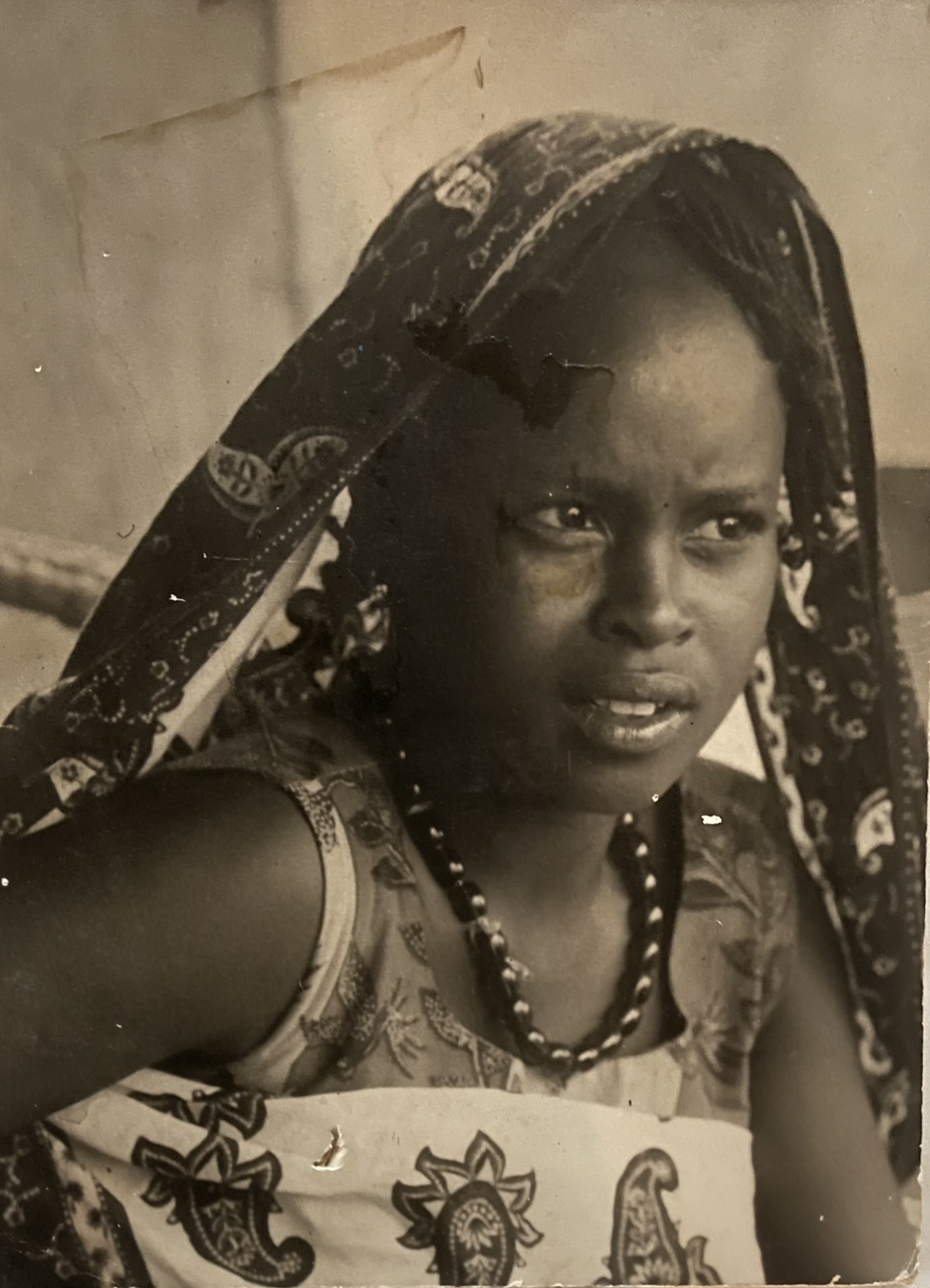 Black & White Photo Of Young Cameroonian Girl 