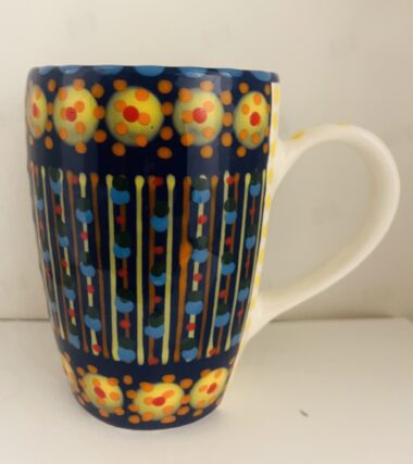 Blue Cup with Yellow Dots |  Potter's Workshop, South Africa