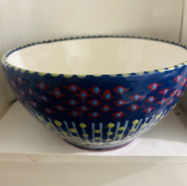 Potter's Workshop Blue Pasta Bowl with Red dots |  South Africa