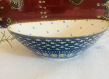 Potter's Workshop Blue Pasta Bowl with Green and Blue Pattern |  South Africa