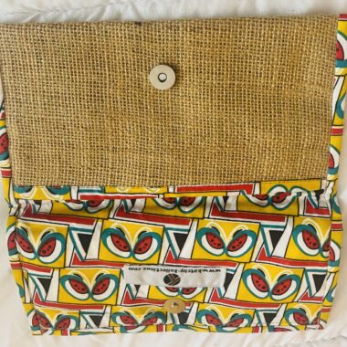 Clutch Purse | Material and Burlap | Vintage