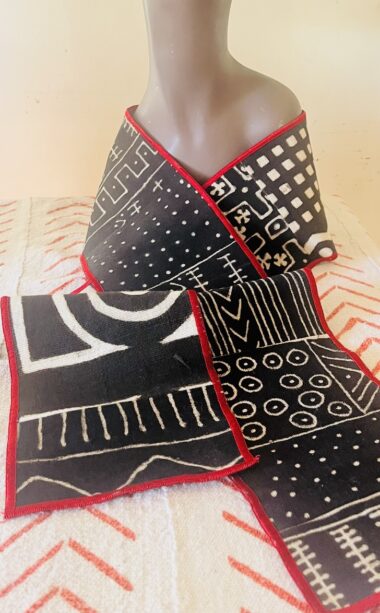 Black & Red MudCloth Scarf  |  Damali (Brenda Winstead)