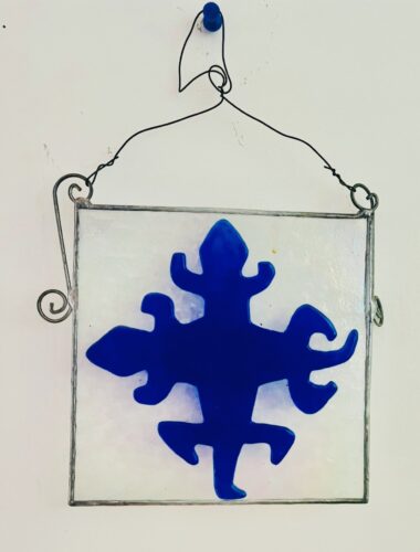 Glass Painting with Adinkra Unity Symbol |  Vintage