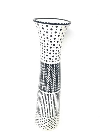White and Black Vase |  Potters Workshop, South Africa