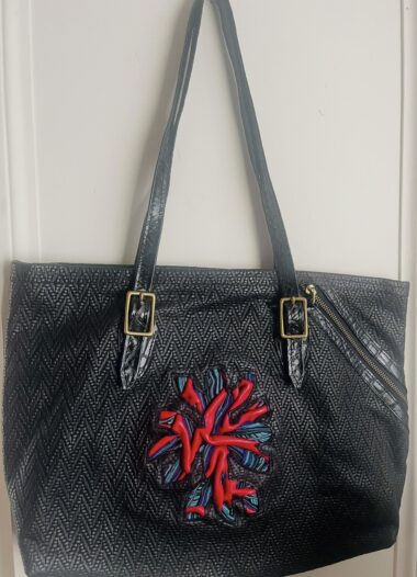 Large Black & Red Leather Purse designed by Dr. Clayton Lang