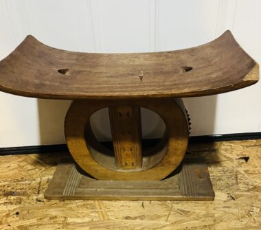 Vintage Asante Stool - Dark Wood #2  |  Ghana (Additional shipping cost will be charged for this heavy and large item)