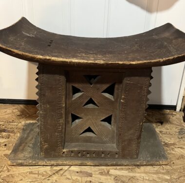 Vintage Asante Stool - Dark Wood  |  Ghana (Additional shipping cost will be charged for this heavy and large item)