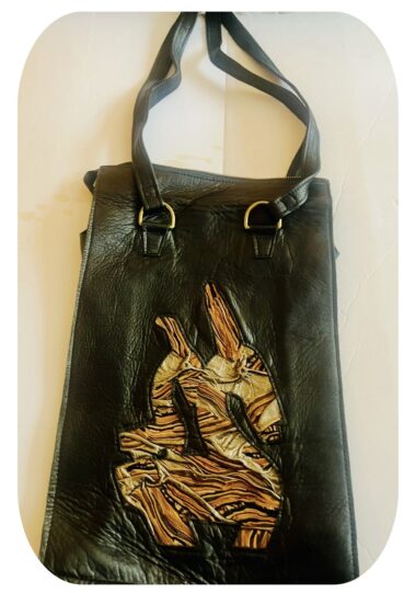 Black Leather Cell Phone holder designed by Dr. Clayton Lang