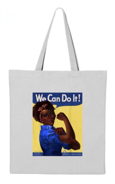 Black Rosies Canvas Bag  |   We can Do It