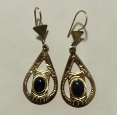 Tuareg Earrings - Droplets with stone  | Ambitti Moussa | Niger